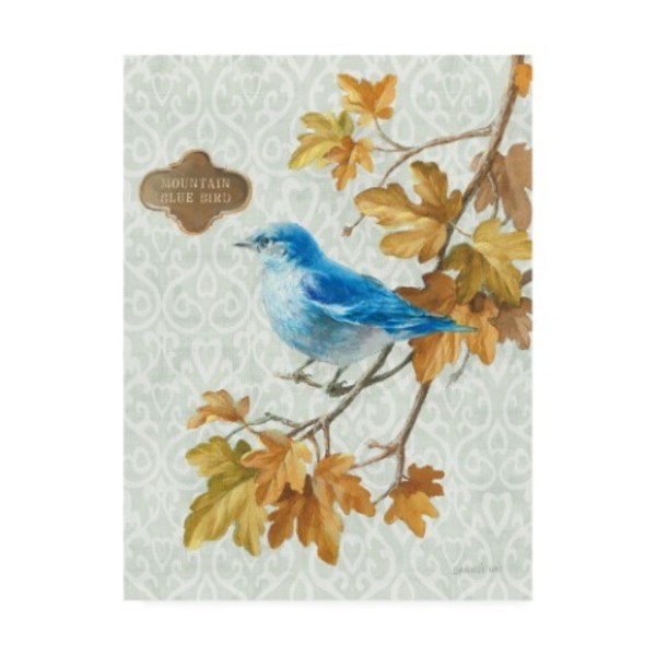 Trademark Fine Art Danhui Nai 'Winter Bird Mountain Blue Bird' Canvas Art, 18x24 WAP10870-C1824GG